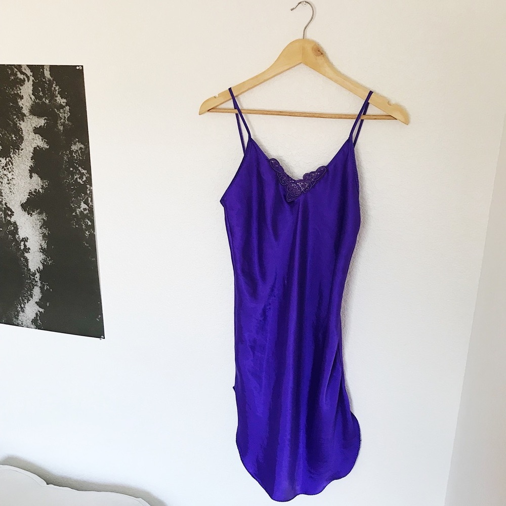 Vintage Feather Bed Intimate Purple Silk Nightgown